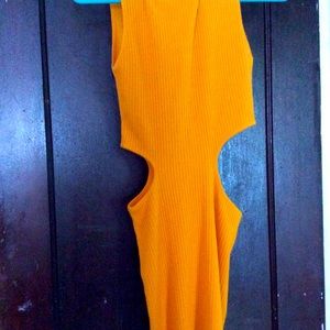 Mustard yellow mini dress